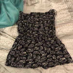 Black and white elephant romper